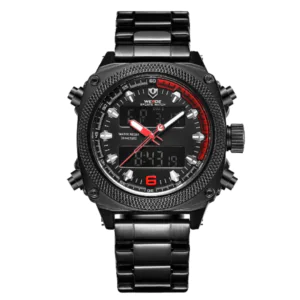 Relógio Masculino Weide AnaDigi WH7302B - Preto e Vermelho